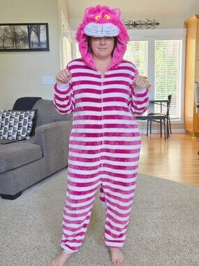 Soft Adult Unisex Small (but fit oversized) Cheshire Cat Hooded Onesie
